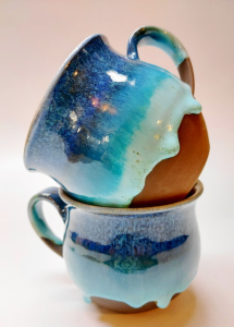  filiżanki 320ml. toczone na kole zestaw Aqua 100% handmade  