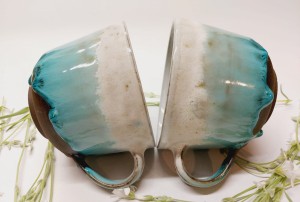 kubek 380ml. toczony na kole Jasny błękit-2szt.