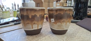 Set of 2 handmade ceramic cups 260ml BAJKA (without handle) (1)