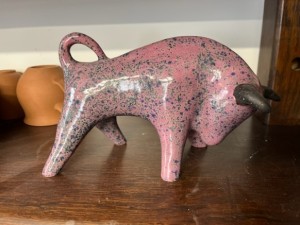 Ceramic Bison Figurine Handmade  (1)
