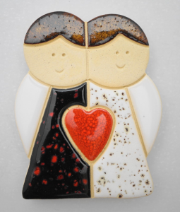 magnes na lodówkę Anioły dwa handmade